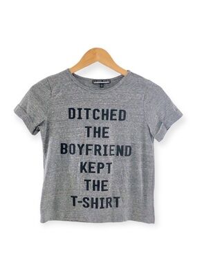 PRINCE PETER Ditched The Boyfriend Graphic T-Shirt Tee, Heather Gray sz. S